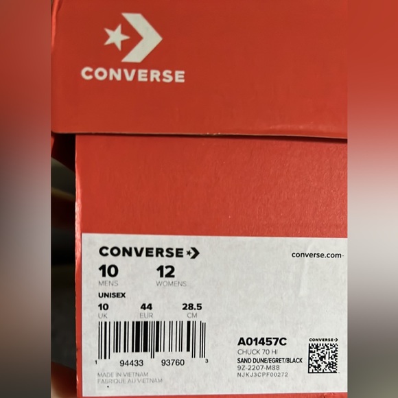 NEW Converse Chuck Taylor 70 leather High Top Sneaker men’s 10/12 woman’s in box - Picture 8 of 12